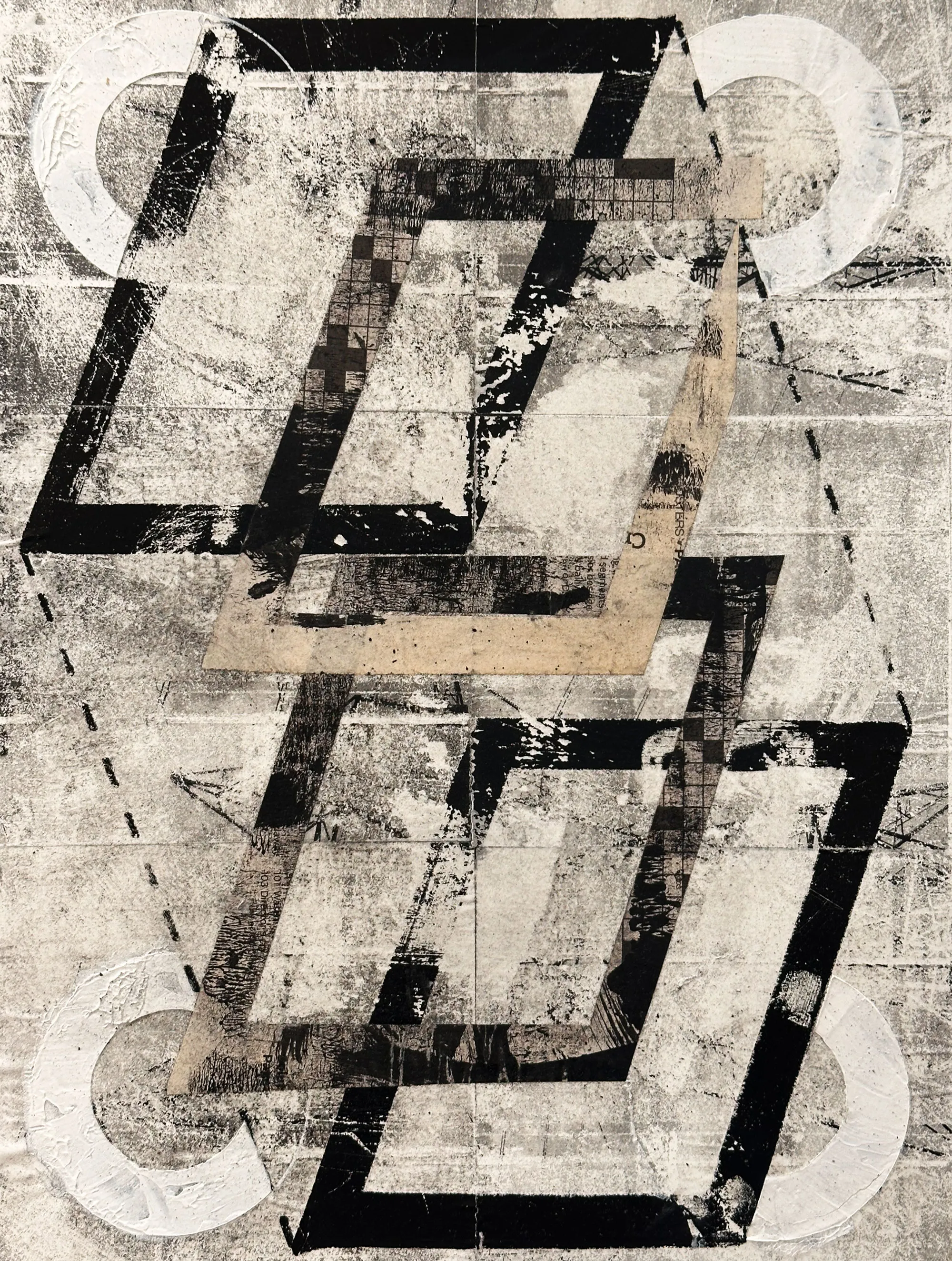 collage and acrylic on paper.